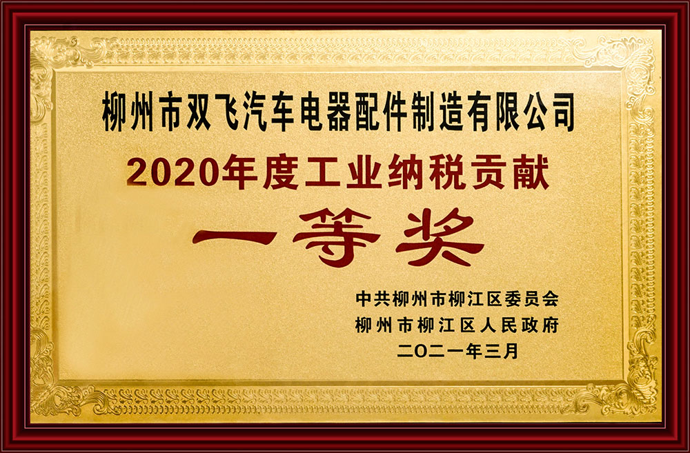 2020年(nián)度工業納稅貢獻一(yī)等獎