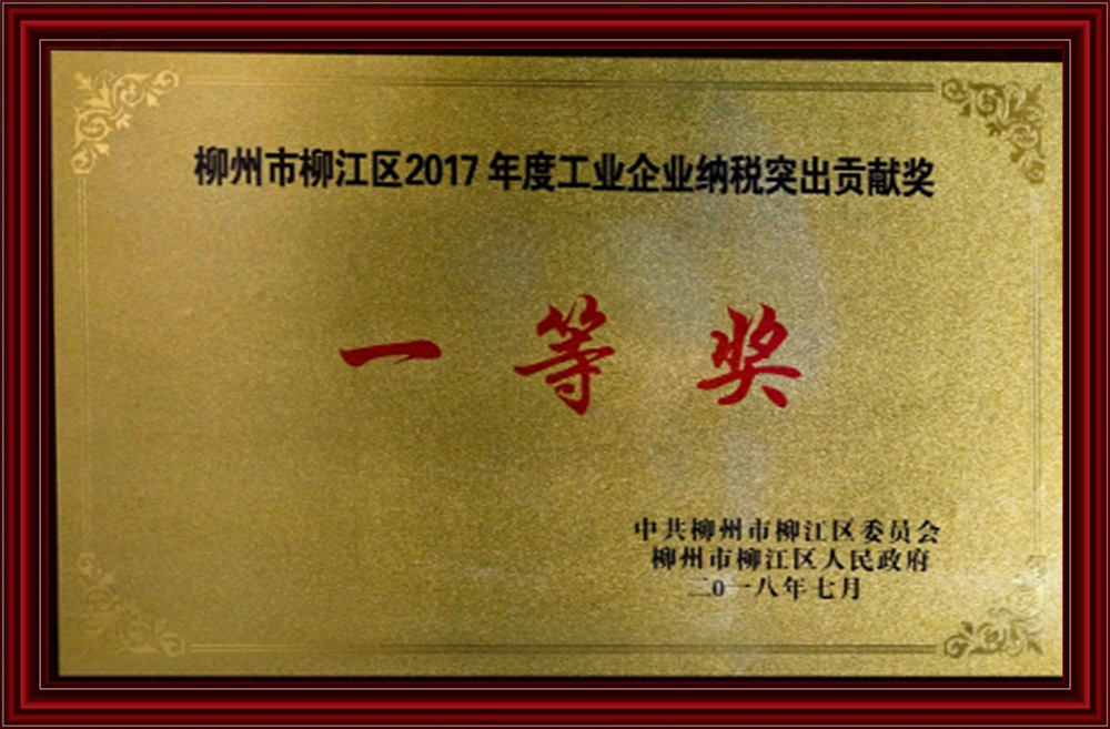 2017工業企業納稅突出貢獻獎一(yī)等獎